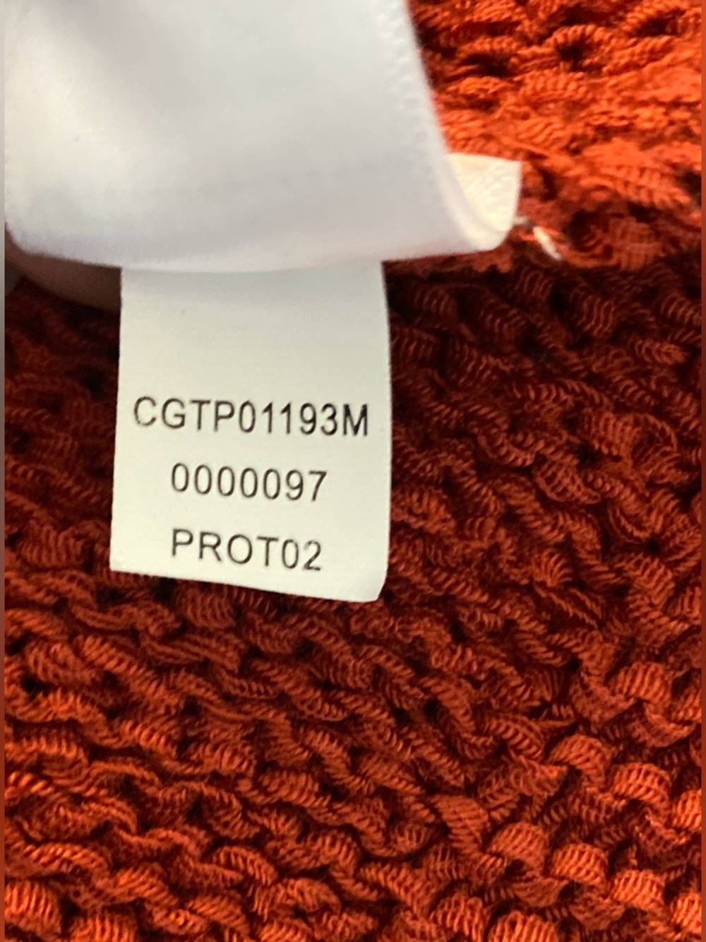 Cable & Gauge Burnt Orange Knit Top, Size S - Picture 5 of 7